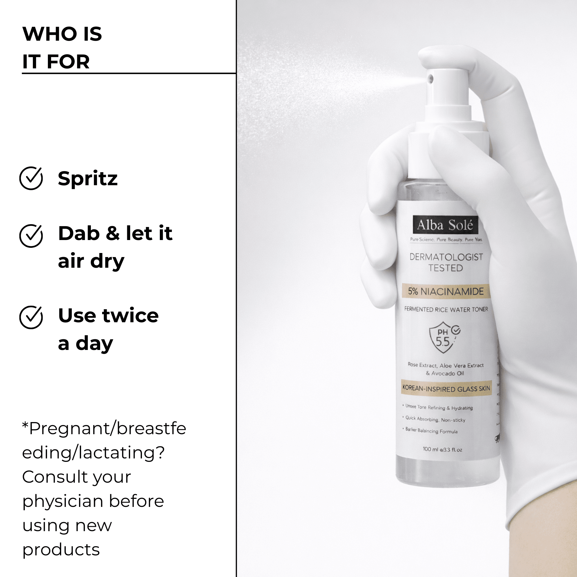 Alba Solé RICE - NIA Brightening Toner 100ml - Alba Sole