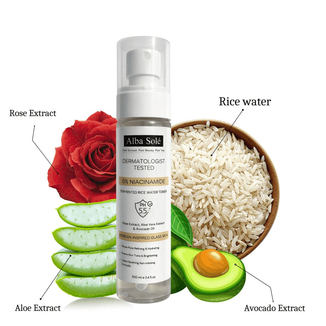 Alba Solé Rice Niacinamide Brightening Toner